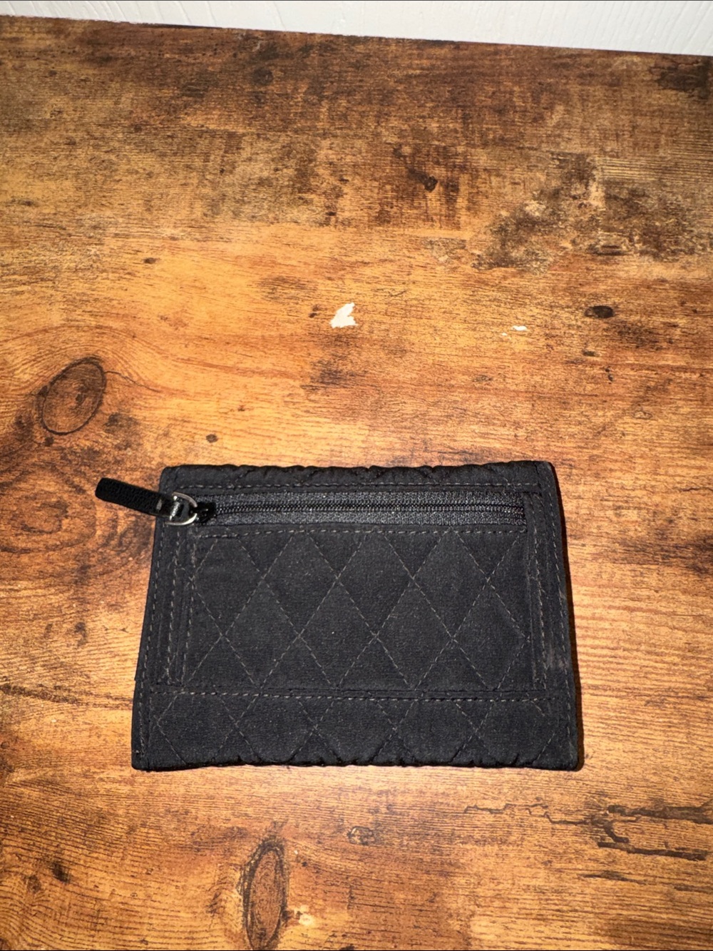 Vera Bradley Black Quilted Fold-Over Wallet - Picture 3 of 3